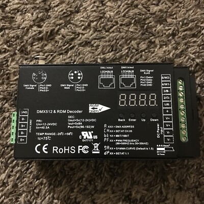 5 Channel DMX Decoder with RDM Digital Display,DMX512 Dimmer Driver