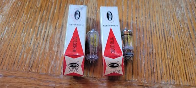 (2) Raytheon NOS 3AV6 Vacuum Tubes Tested