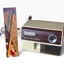 Vintage Panasonic KP-110 Auto-Stop Pencil Sharpener & NOS Ticonderoga 1388 Box