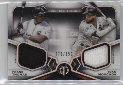 2021 Topps Tribute Dual Relics 2 Player 76/150 Frank Thomas Yoan Moncada HOF e0h