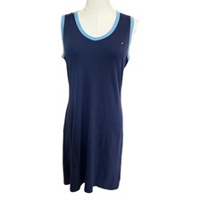 Tommy Hilfiger Women's Navy Scoop Neck Sleeveless Mini Dress Size M