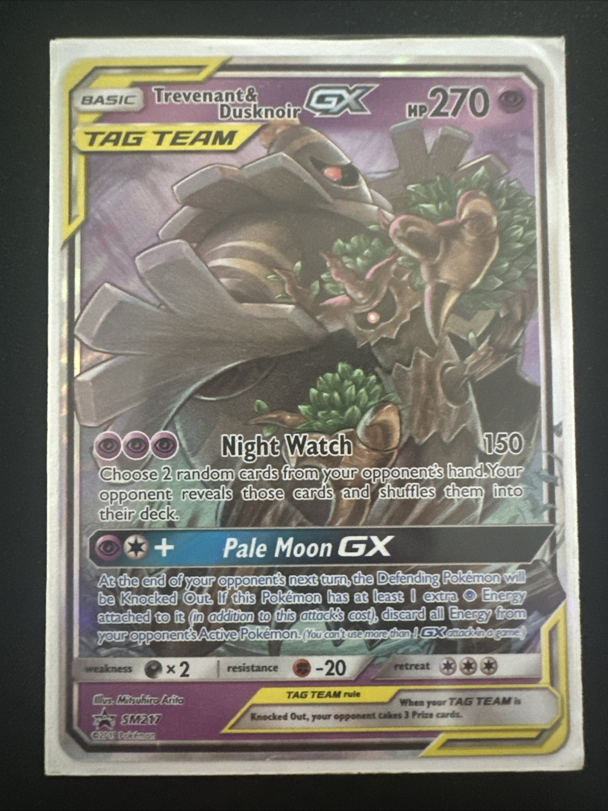 Pokémon TCG Trevenant & Dusknoir GX Black Star Promos SM217 Holo Card NM