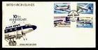 DR WHO 1982 BRITISH VIRGIN ISLANDS FDC AIR BVI ANIV AVIATION COMBO R65650