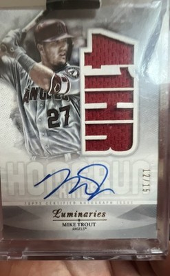 2019 Topps Luminaries - Home Run Kings Autographs Mike Trout #HRK-MT /15 (AU)
