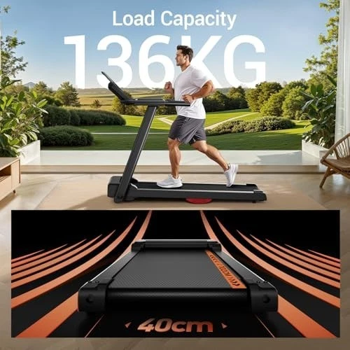 Laufband Für Zuhause Klappbar 12KM/H,Laufbänder 2,5PS/1800W mit Herzfrequenzm... - Bild 3 von 4