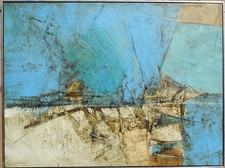 LISTED Walter McCown Huge Mid-Century Abstract Expressionist Oil Painting NO RES
