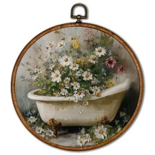 Bathroom Wall Decor Art - Dark Green Botanical Wall Art Canvas Frame Hanging ...