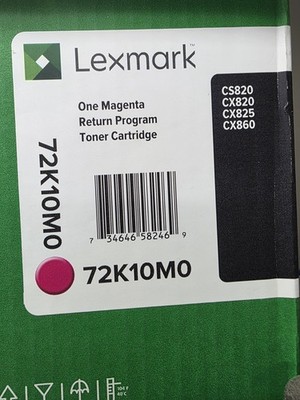 Lexmark 72K10M0 Magenta Return Program Toner for CS820 CX820 CX825 CX860