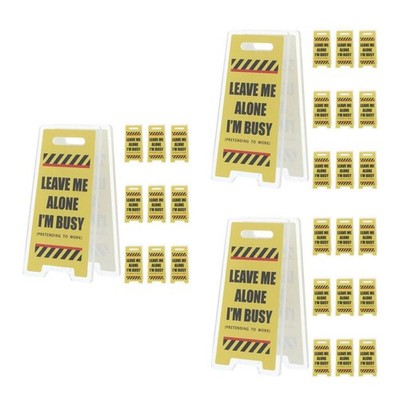 3 Pack Desktop-Warnschild Notizklammerständer Lustiges Schreibtischschild Signs