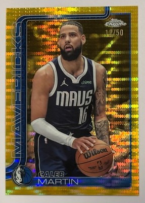 2025-26 TOPPS CHROME CALEB MARTIN SP GOLD # d /50 PULSAR REFRACTOR NO. 87 DALLAS