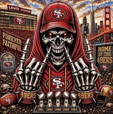 2 San Francisco 49ers Radical Skull Waterproof Vinyl Stickers 4x4 Car Decals