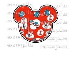 Disney Dr SEUSS Mickey Head ugl Premade Scrapbook Printed Paper Piece Die Cut