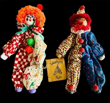 Clowns! Washpin Pals Clown Dolls Set with Colorful Costumes