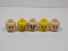 LEGO Lot of 5 Male Boy Printed Heads Minifig Flesh Yellow S8