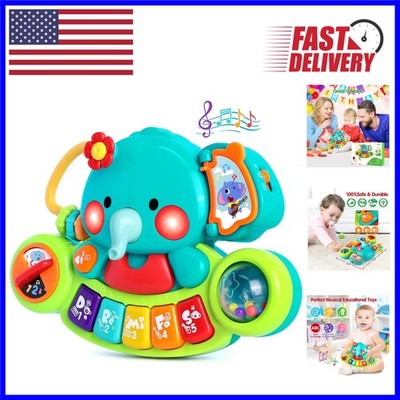 Cute Elephant Light-Up Piano Toy for Infants 6-12  - Musical Learning Fun