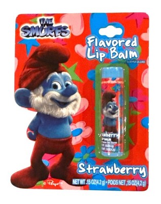 Vintage 2011 Lotta Luv The Smurfs PAPA SMURF Strawberry Flavored Lip Balm RARE!