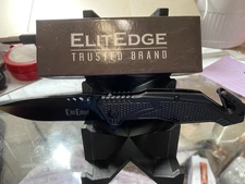 ElitEdge Black Tactical Rescue Folder Spring Assist Knife