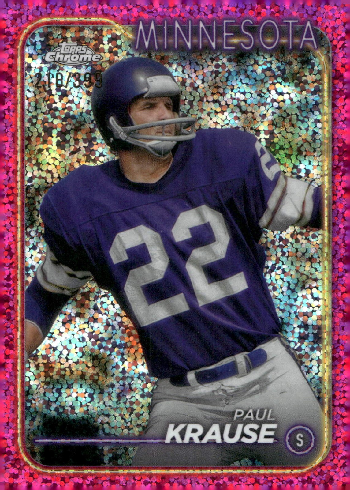 2024 Topps Chrome #118 Paul Krause Magenta Speckle Refractor #/399