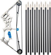 5.9" Compound Bow and Arrow Set, Mini Archery Bow Set with 12 Arrows, Left and R
