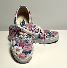 VANS Floral Print Canvas Low Top Lace-Up Sneakers Multicolor Women