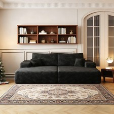 75" Chaise Lounge Chair Indoor Sectional Double Boneless Couches for Living Room