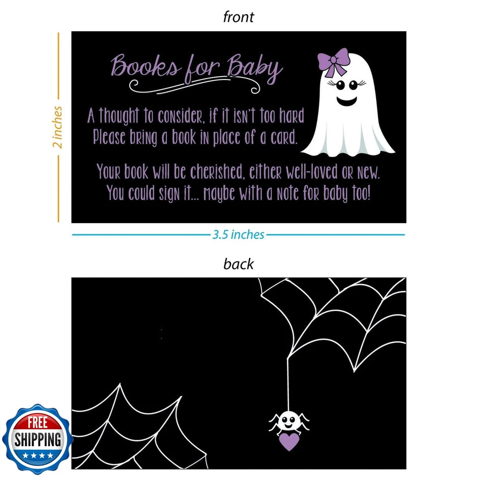 25 книг-призраков для вставки детских карточек на Хэллоуин Little Boo Baby Shower - P - Изображение 2 из 2