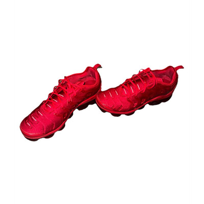 Nike Air VaporMax Plus Red Lace Up Low Top Men's Running Sneakers