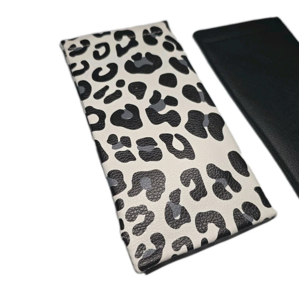 Estuche de 2 piezas de cuero suave para gafas de sol negro apriete superior estuche portátil Foto 2 de 4