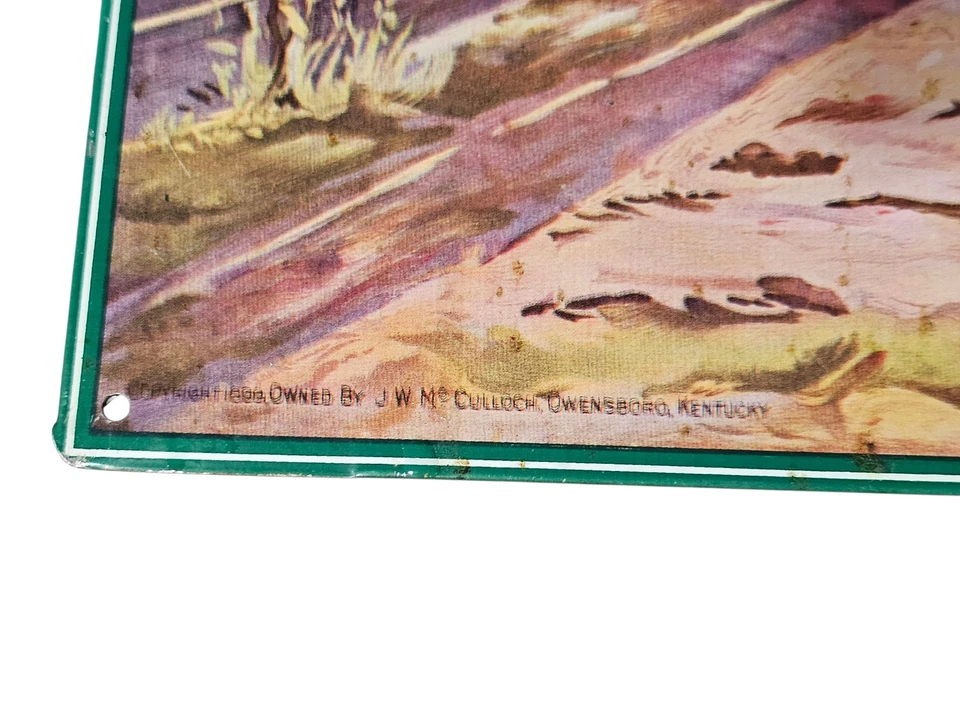 Green River Whiskey Advertising Tin Sign "SHE WAS BRED IN OLD KENTUCKY," - Image 2 of 4