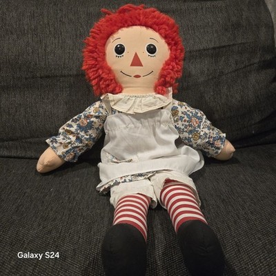 Vintage Raggedy Ann Doll Knickerbocker Original Annabelle Love 1960s 18''h