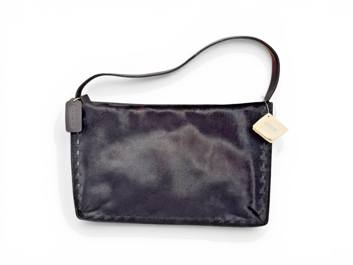 Vintage Coach 9469 Black Pony Hair Calf Hair Leather Shoulder Bag