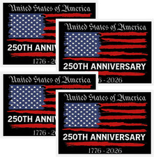 America 250Th Anniversary Bumper Sticker - 250 Years of Freedom Patriotic Decal,