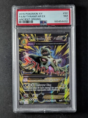 2015 Pokemon M TYRANITAR EX #92/98 XY Ancient Origins Ultra Rare English PSA 7