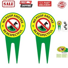 No Dog Poop Signs 2 Pack - Aluminum High Temperature Resistance - Prevent Pet...