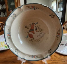 Marmalade Vegetable Bowl (s) 9 1/4" Goose International Stoneware White Orange !