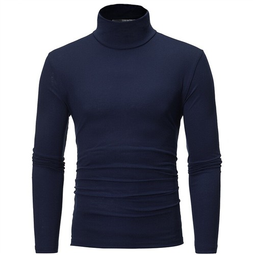 Long-Sleeved Thin High Shirt Men's Clothing Neck Autumn Fashion Casual - Picture 16 of 19