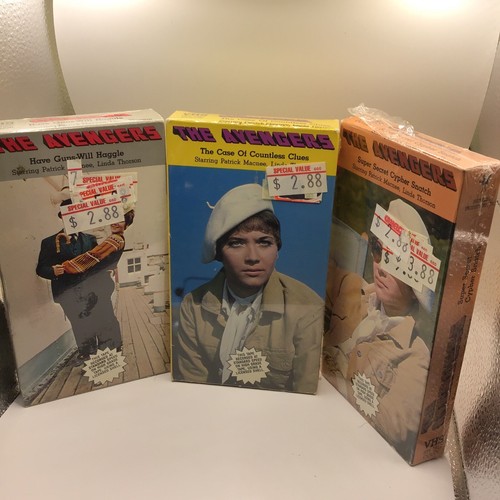 Lot Of 3 VHS Episodes Of “The Avengers” 1966 Spy TV Series, Sealed