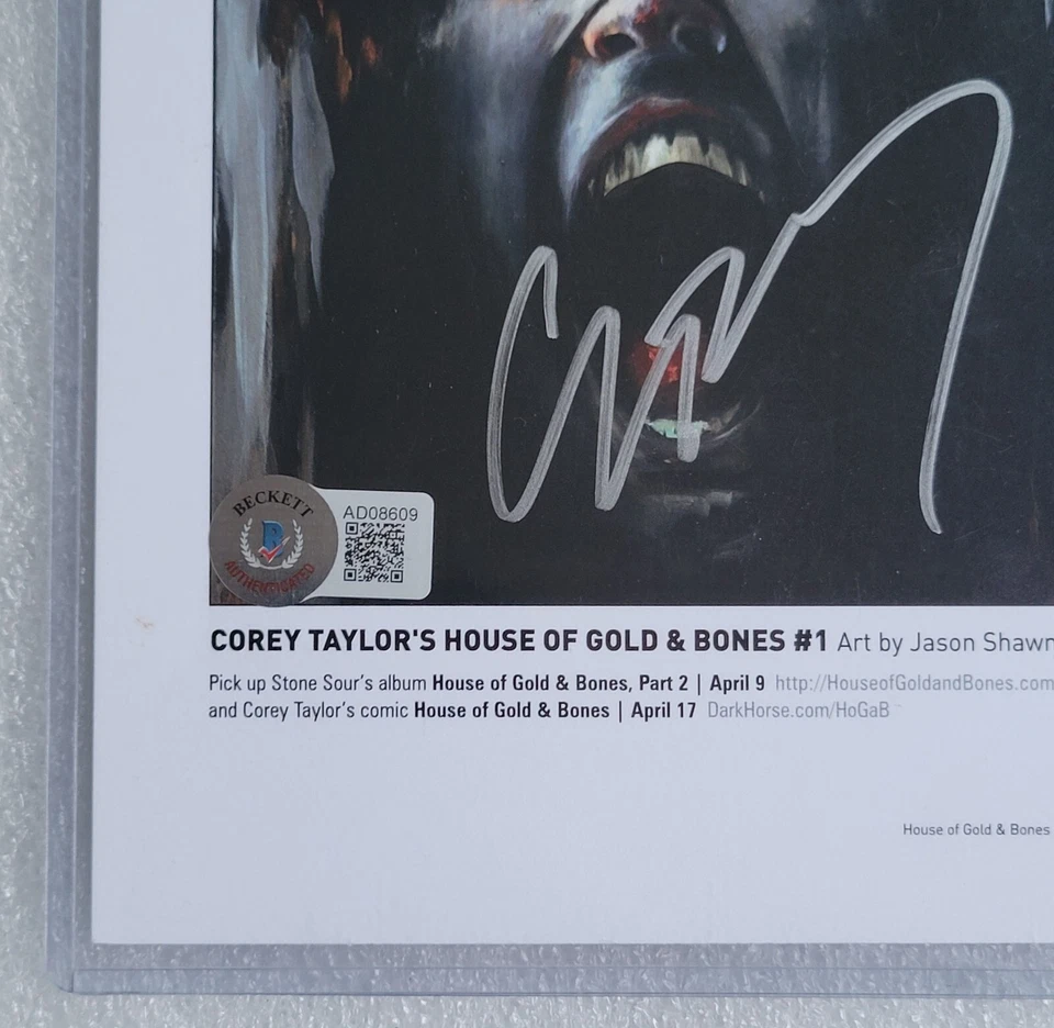 Foto de certificado de autenticidad firmada autografiada de Corey Taylor Bas Beckett 5,5 x 8,5 Foto 3 de 4