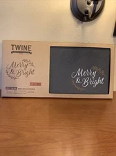 Twine Merry & Bright Slate Board With Chalk…New In Box