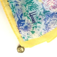 Silk Scarf By Honey Floral Watercolor Print Rectangular 10" x 50" Vintage Japan