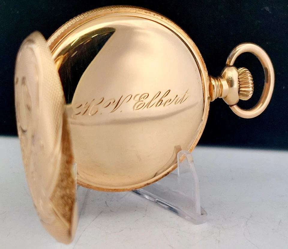 Antique 1900 ELGIN 15J 0s Gr. 223 - 14k Gold Hunter Pocket Watch - RP=24, Runs - Image 4 of 4