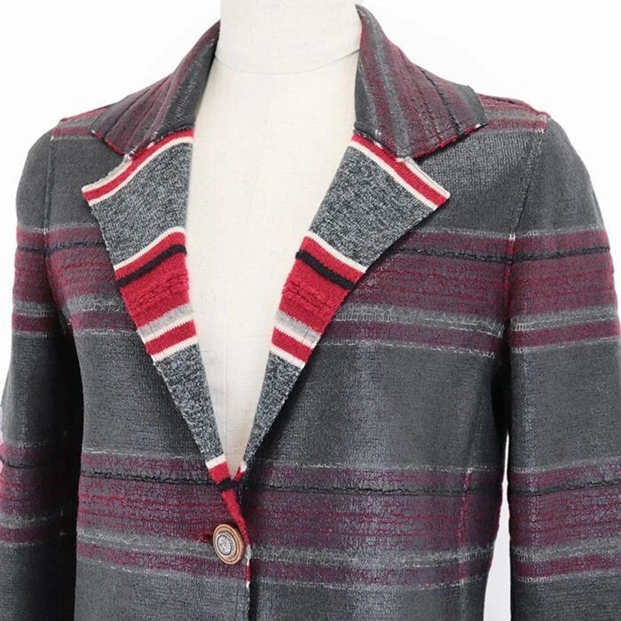 CHANEL Maglia Giacca Lunga Cappotto Rivestimento Invecchiamento Bordo Cashmere Taglia 34 P49660K06254