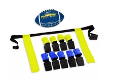 Franklin Sports 10 Player Flag Football Set: Mini Blue Football for Kids Aged 6+