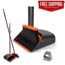 Broom and Dustpan Set for Home with 54 Inches H Long Handle Dust Pan Combo for K