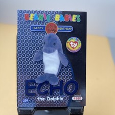 Ty Beanie Babies Series II S2  Blue  Birthday BBOC Card 254 Echo the Dolphin