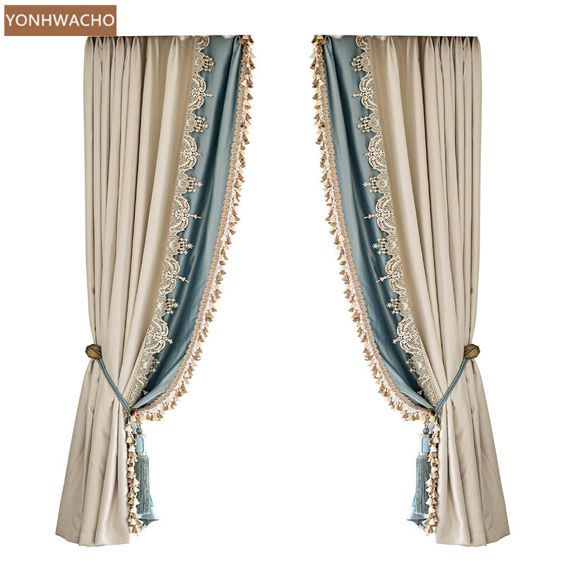 Custom villa precision fabrics beige cloth blackout curtain tulle panel C723* eB