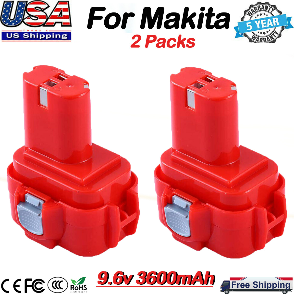 replacement For Makita 9.6Volt NI-MH Battery PA09 6222D 9100 9120