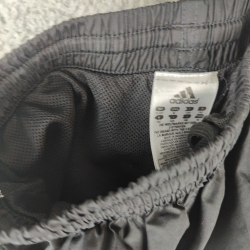 Adidas Track Pants Boys Medium 10 12 Black Lined Joggers Workout Three Stripe - Picture 9 of 16