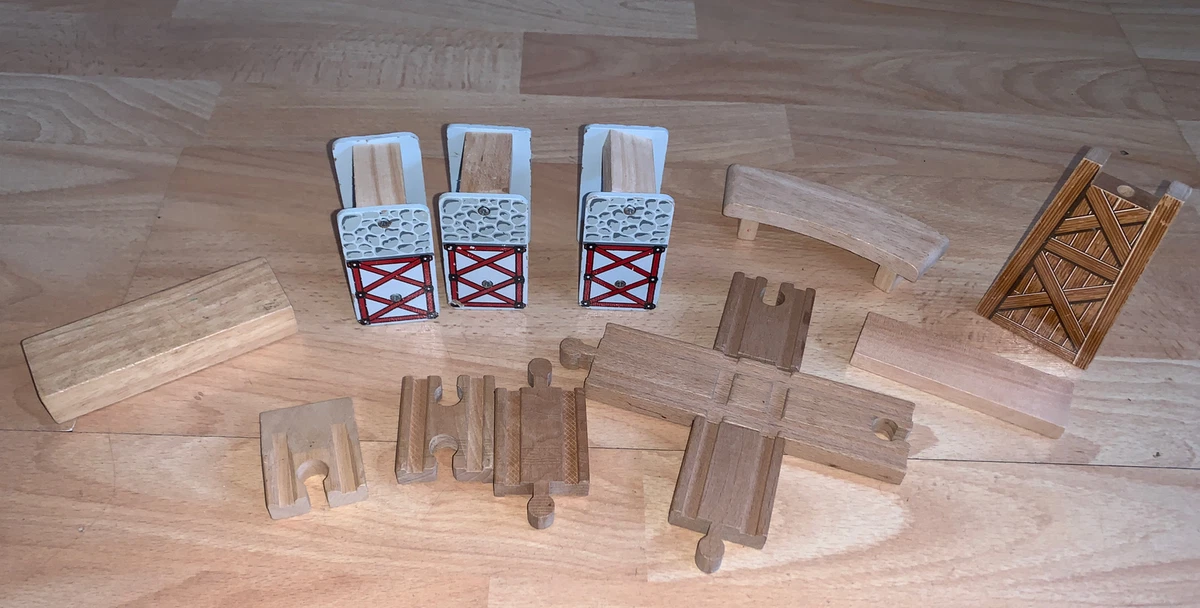 Wooden Train Track Spare Parts Crossroad Double Sections Supports