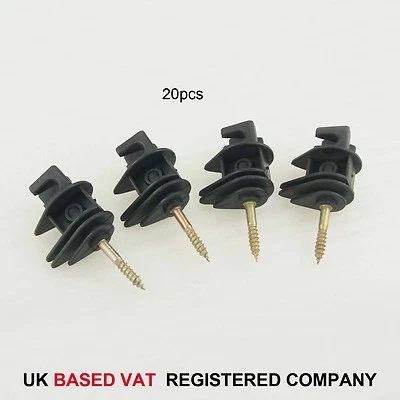 667101 20Pack Electric Fencing Wire Tape Insulators Compact Horse Cattle Animal